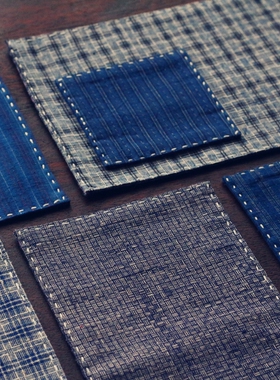 中式手作老粗布茶布茶巾手工小席土布茶席复古桌旗杯垫禅意风茶垫