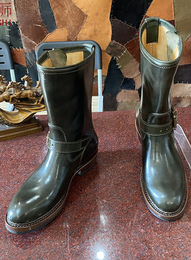 左大师1652-1-2G私人定制Guidi马屁股皮挪威缝工艺10寸工程师靴