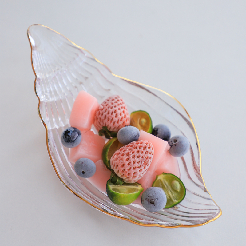 北欧风ins网红金边小吃碟可爱小海螺水果碟点心甜品零食碟蛋糕盘