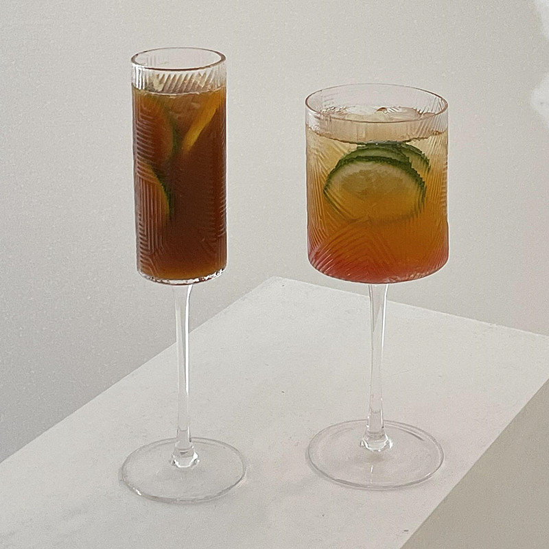 ins高颜值纹理水晶香槟杯