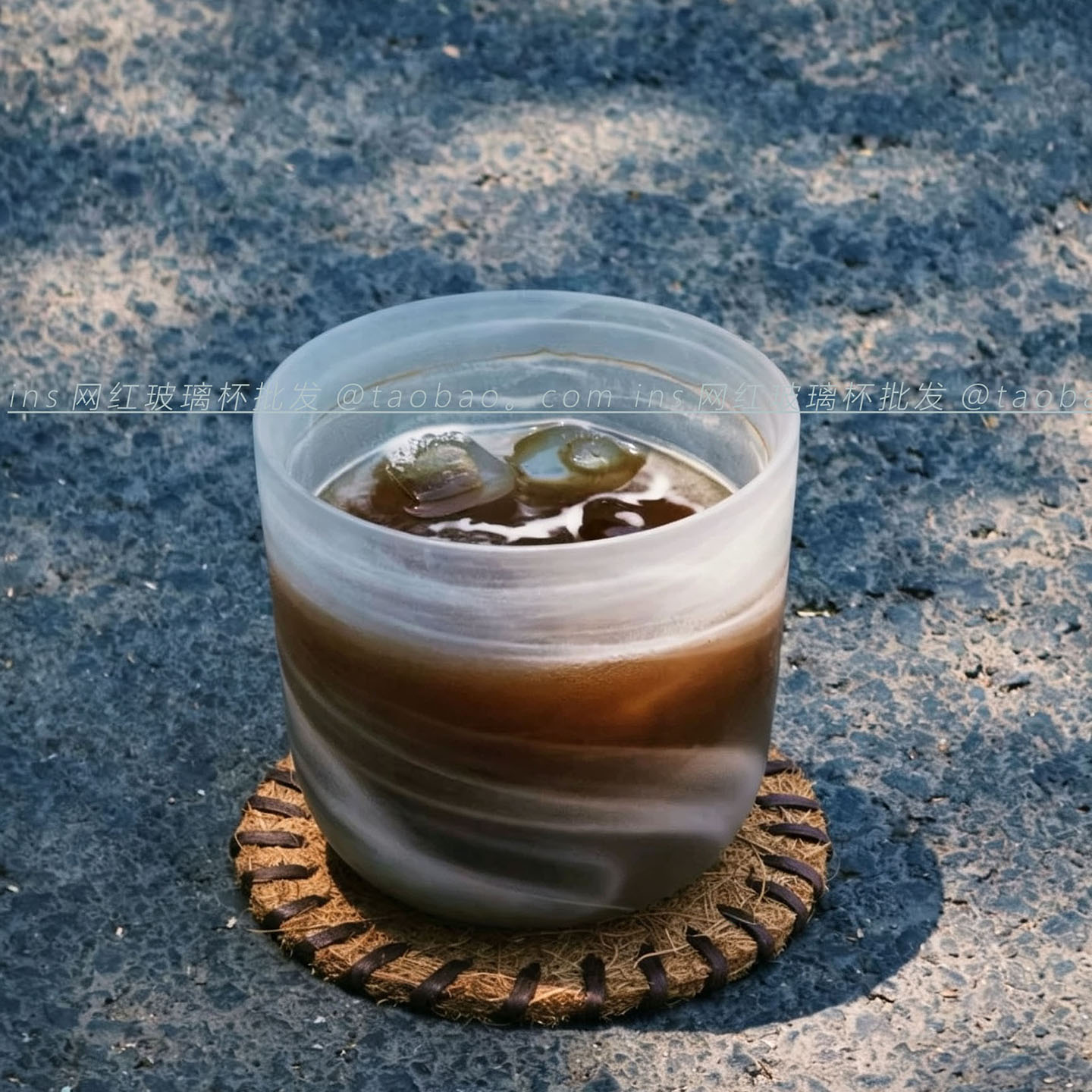 云雾磨砂高颜值大容量玻璃咖啡杯