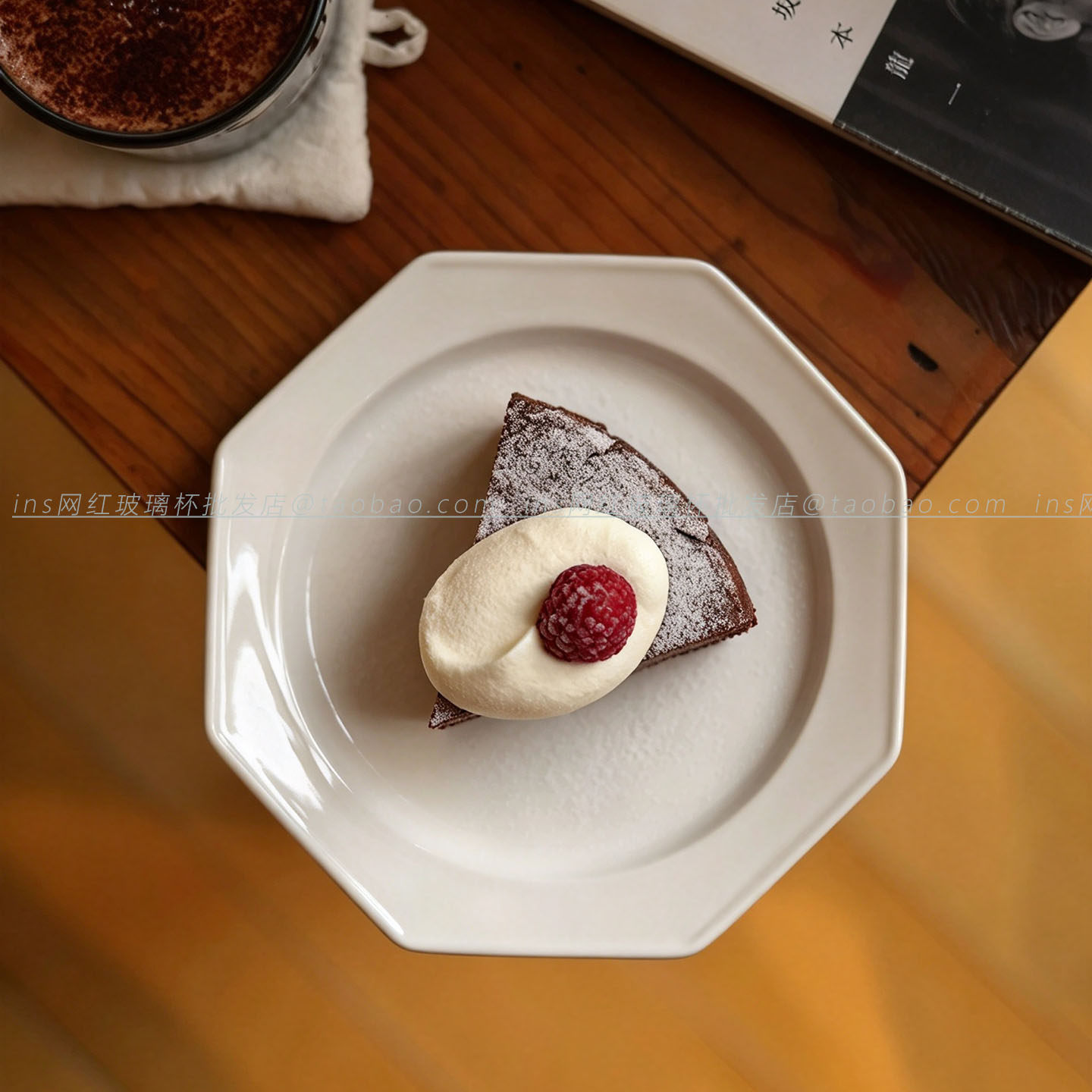 法式复古八角陶瓷甜品蛋糕盘