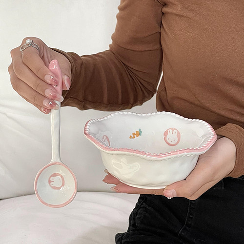 手绘早餐碗甜品碗酸奶碗高颜值