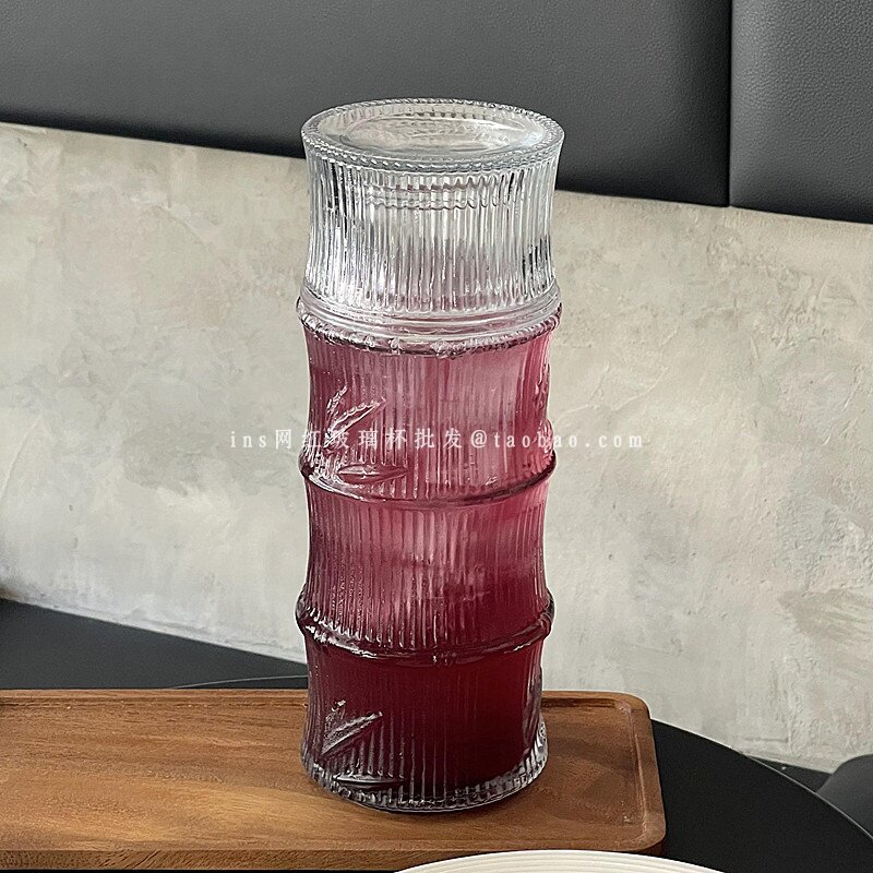 创意ins风简约竹节耐热玻璃杯