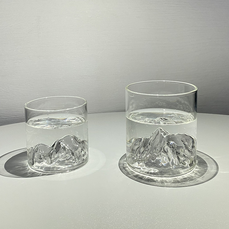 静谧观山杯ins玻璃酒杯家用日式果酒威士忌杯子高硼硅耐热泡茶杯