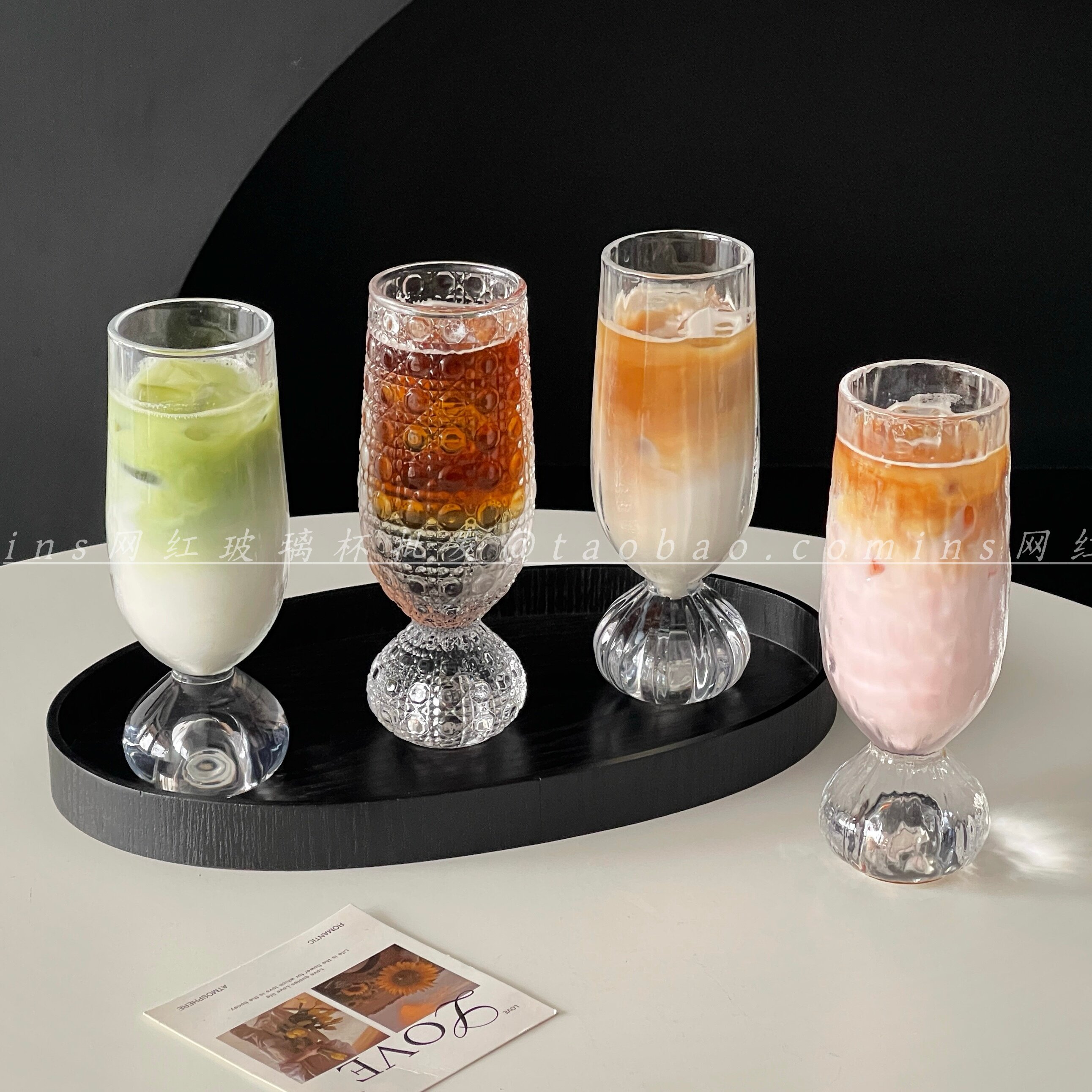 小众轻奢气泡底玻璃杯