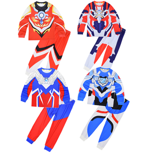 奥特曼睡衣儿童家居服男童空调服套装薄款超人迪迦塞罗捷得欧布