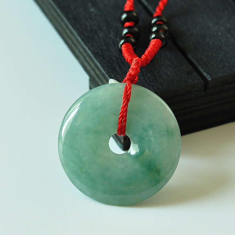 清仓a货翡翠平安扣吊坠冰种飘花宝宝情侣玉扣天然缅甸玉怀古裸石