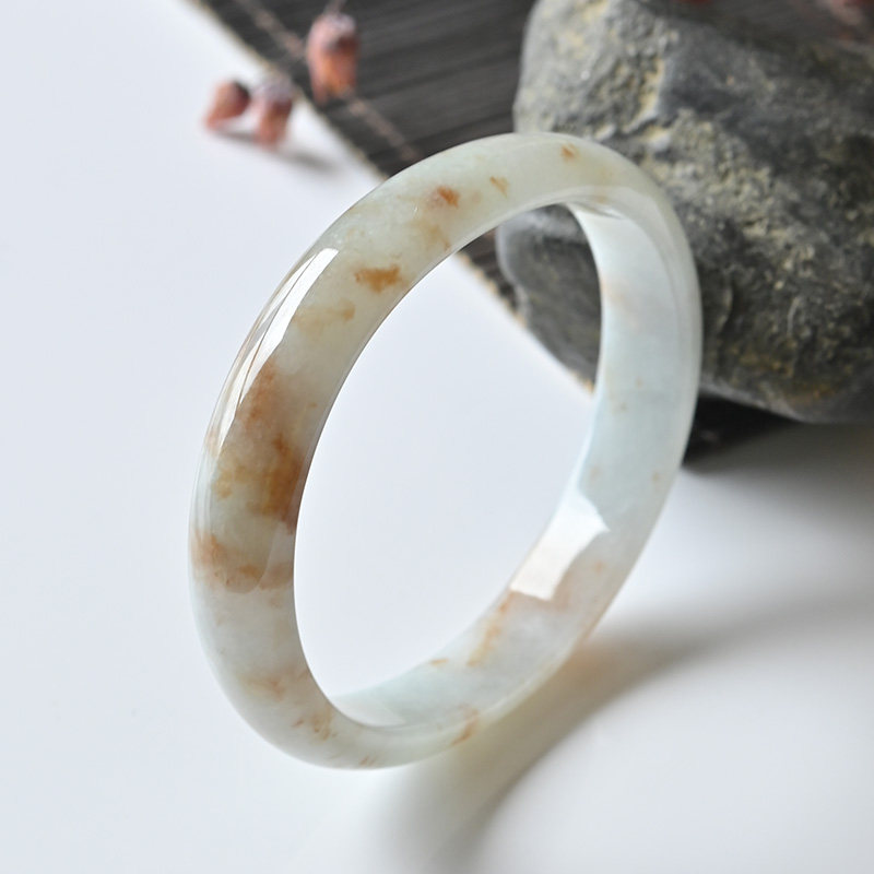 清货天然a货翡翠手镯56冰种红翡玉镯子女款老坑缅甸玉手镯贵妃镯