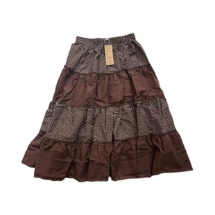 2025帛衣苑工厂店棉麻四节拼色半裙中长款