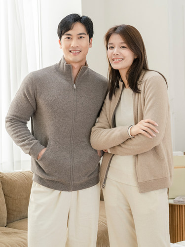 长袖外套半高领山羊绒正反两面