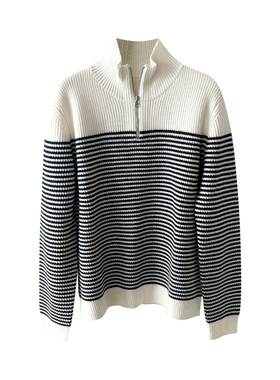 di kangra/德凯佳男女同款100%羊毛尊领长袖半开胸衫上衣S25-0065