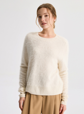 di kangra/德凯佳山羊绒女装圆领马鞍膊长袖过头笠S25-1093