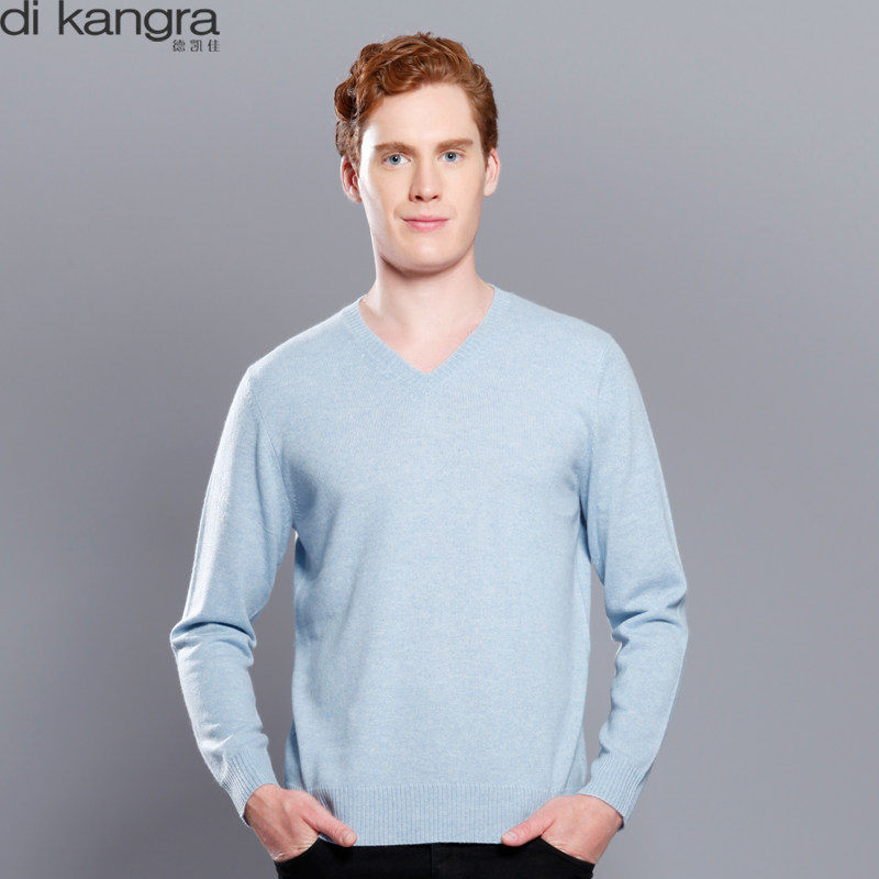 德凯佳男款羊绒衫100%纯山羊绒衫男装长袖V领针织衫保暖毛衣上衣|msdalam kategori Pakaian Lelaki, baju sejuk/sweater - dari Buy2taobao.com untuk memberikan perkhidmatan ejen Taobao profesional membeli