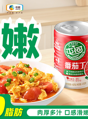 中粮屯河番茄丁410g*2罐酸甜露营常备食品0脂番茄红素罐头西红柿