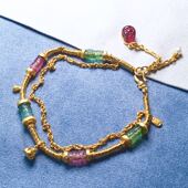 碧玺龙柱手链 錾刻足金 碧玺貔貅 24k古法金 精工精品 可定制