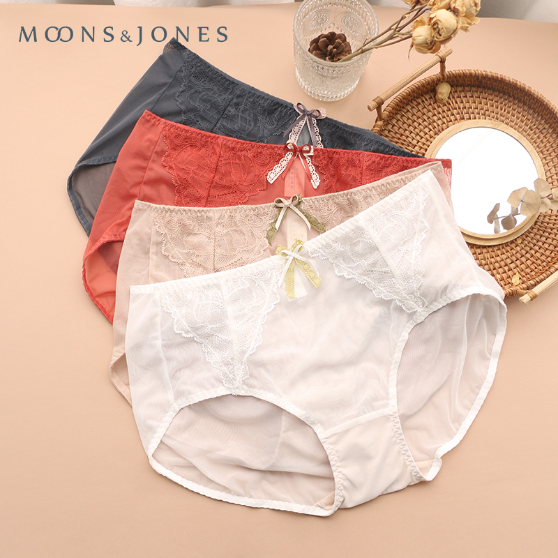 梦秀胖MM蕾丝网纱加大纯棉裆内裤