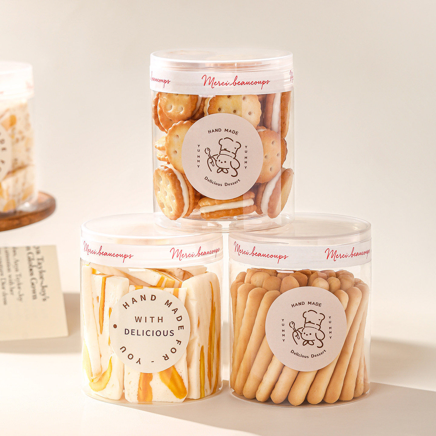 饼干桶透明塑料食品级带盖糖果曲奇零食储存收纳包装盒密封空罐子,厨房/烹饪用具,点心包装盒/包装袋,淘宝优惠券,粉丝福利购,淘宝优惠卷