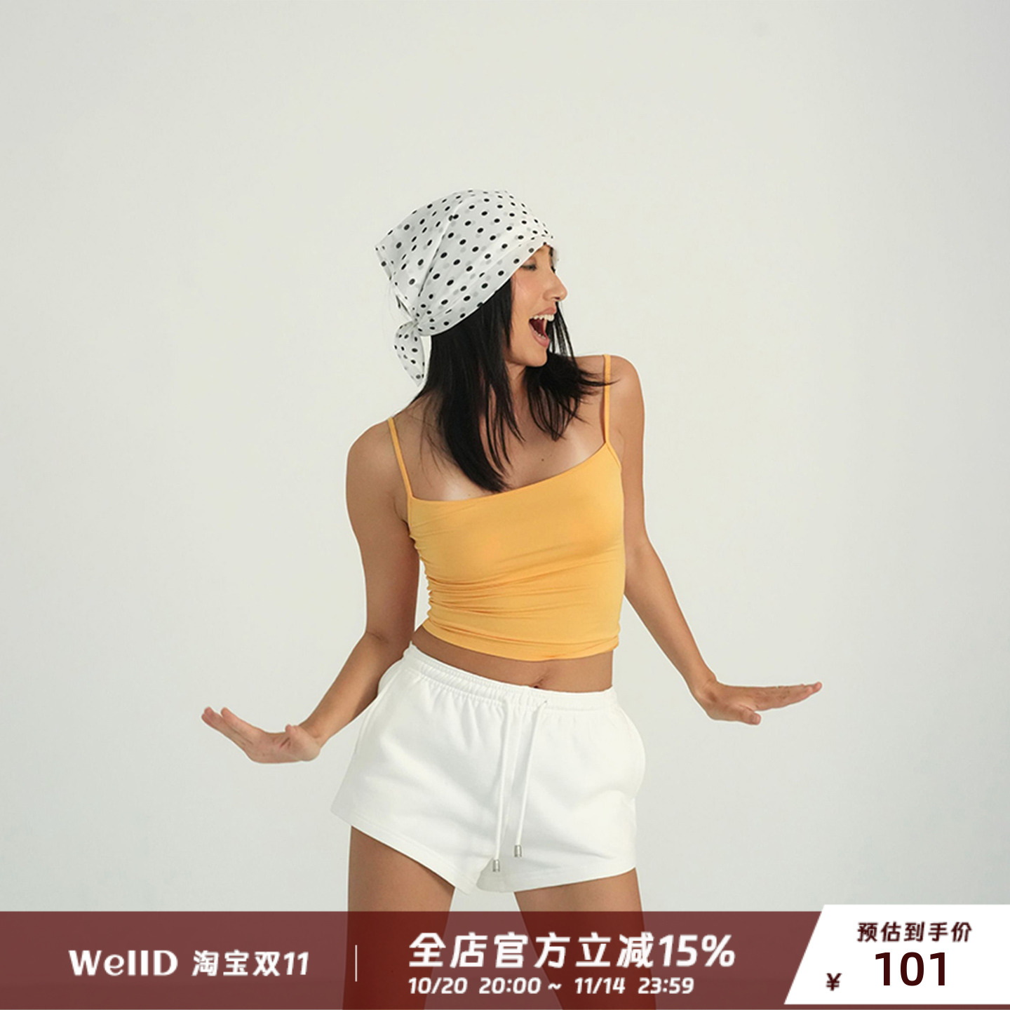 WellD波点丝巾/chocker/头巾/发带海岛城市度假风精致大方