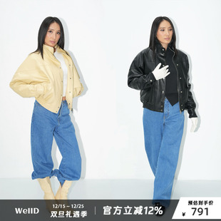 时装 返场款 线 VTG夹棉环保皮衣夹克外套 摩登时髦70s WellD