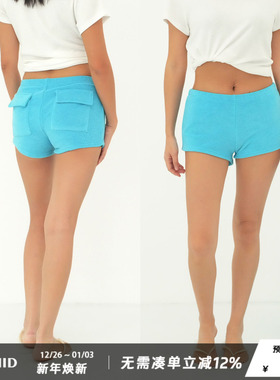 WellD 蜜桃臀毛圈棉 3色中腰小短裤安全裤热裤女显瘦显腿长打底裤