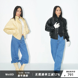 时装 返场款 线 VTG夹棉环保皮衣夹克外套 摩登时髦70s WellD