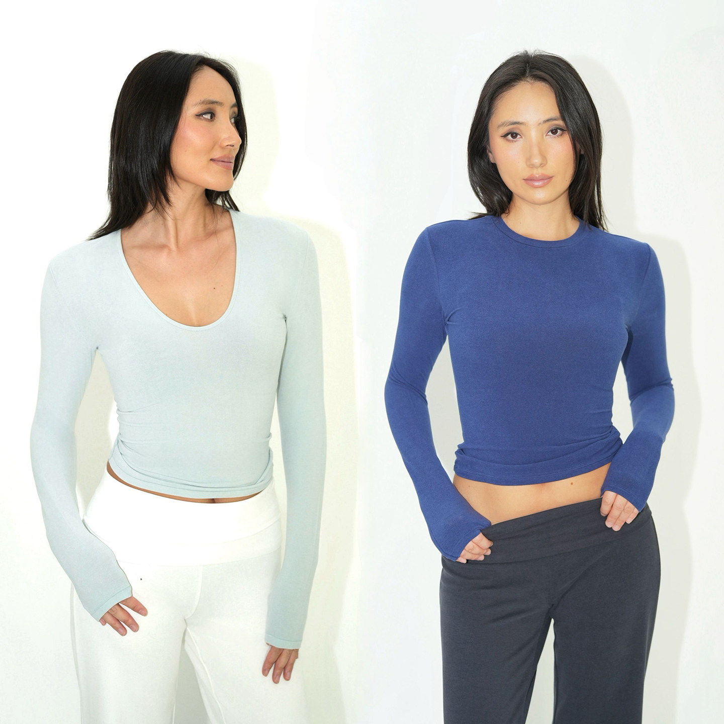 WellD  柔雾T-小蛮腰超弹超柔修身磨毛感打底圆领/U领T恤基础百搭