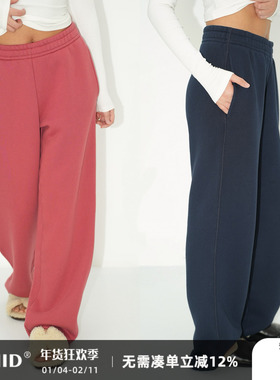 WellD 1条过冬！540g 厚实蓬松高腰加绒直筒裤时尚宽松百搭休闲裤