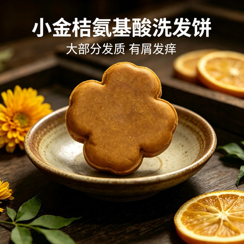 小金桔洗发皂 75g 氨基酸洗发饼  味道小清新  柑橘味  头屑 干枯