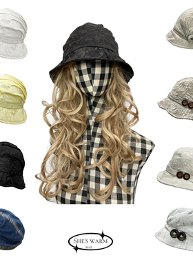 特价｜20s复古vintage风格法式优雅知性百搭短檐褶皱蕾丝钟型帽女