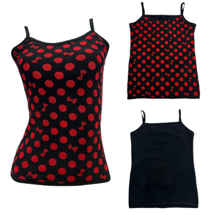 冬季 古早红色波点蝴蝶结亚亚圣诞加绒打底保暖吊带背心 厚款