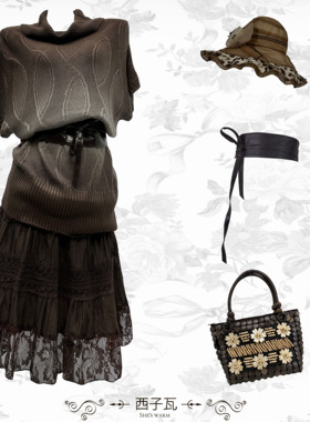 早古昭和文艺复古新中式艺术系堆堆领针织衫套头毛衣