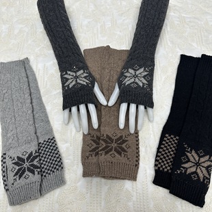 瑕疵特价 饰手套女 ｜会掉钻｜日系森系亚亚针织毛线手腕半连指装