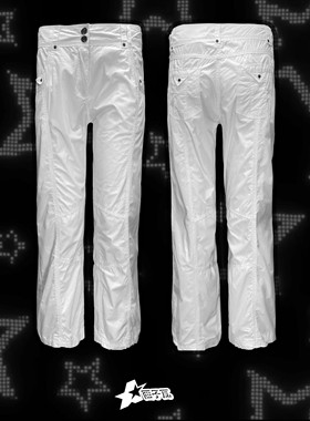 大码｜机能白色中高腰工装休闲薄款直筒白色七分裤九分裤男女同款