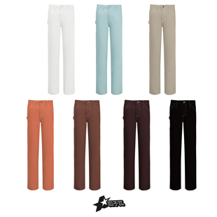 纯棉休闲裤 休闲风美式 复古口袋百搭高腰宽松工装 裤 风工装