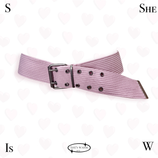 Y2K多巴胺小众设计感复古辣妹粉色帆布腰带 瑕疵特价 19.9 包邮