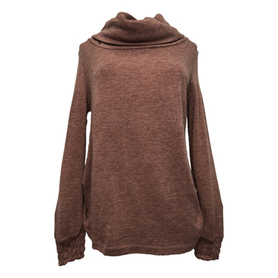 秋冬日系早古韩版复古长袖堆堆领套头打底针织衫毛衣