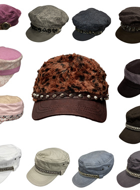 瑕疵特价｜四季休闲复古防晒军旅帽平顶帽报童帽帽子马术帽集合