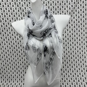 日系古早亚文化个性小众流浪废土骷髅薄款装饰经典款丝巾围巾