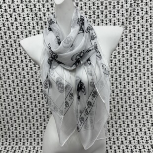 款 日系古早亚文化个性 饰经典 装 丝巾围巾 小众流浪废土骷髅薄款