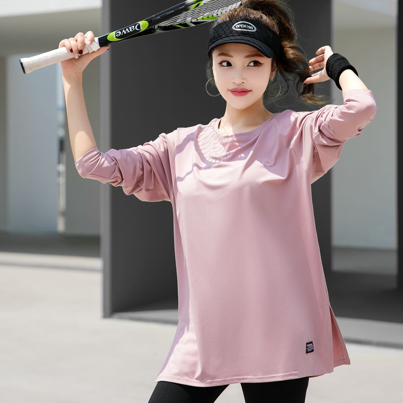 长袖速干女宽松大码健身衣