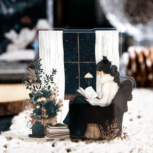 手账贴纸pet门窗景猫人物居家pet