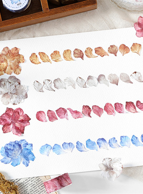 M｜未闻花名和纸胶带 单片花瓣桃花梨花樱手账咕卡拼贴画100枚入