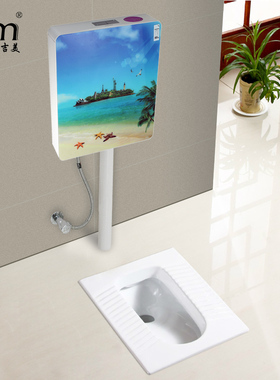 欧吉美 蹲便器水箱 卫浴香薰冲水箱 大便池双按冲水箱壁挂式