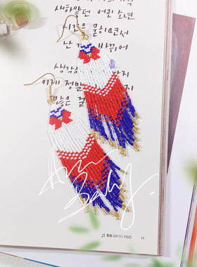 8floorA日式日系手工手作串珠美少女战士制服长流苏耳钩耳夹耳环