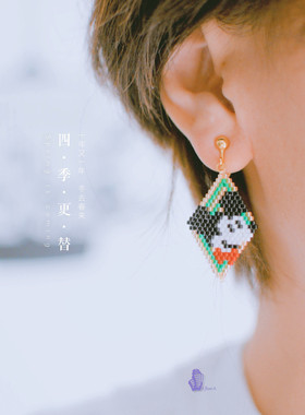 8floorA日式日系手作手工串珠米奇米妮卡通搞怪耳夹耳钩耳环