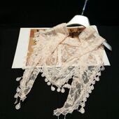 特价 女蕾丝镂空三角巾时尚 纯色围巾秋冬保暖穆斯林头巾旗袍披肩