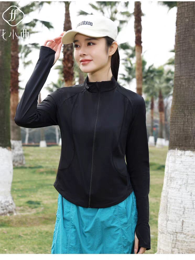 26夏季新花小西076时尚立领短款收腰修身防晒服上衣高倍户外运动