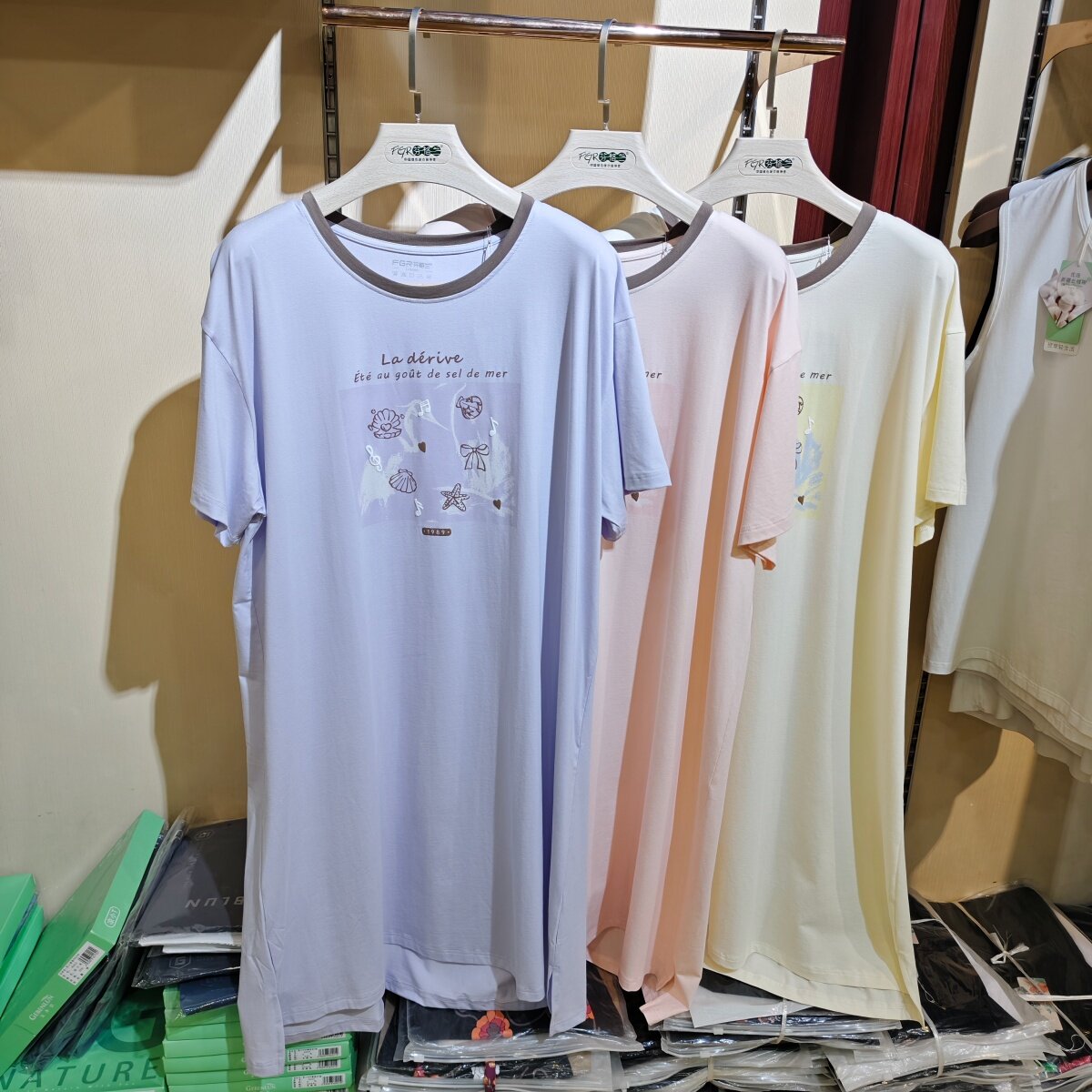 芬格兰31776夏季新款卡通睡裙女夏季圆领短袖睡裙家居服睡裙 - 实物图
