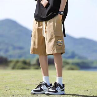 男士 五分短裤 学生薄款 日系潮牌休闲裤 子 新款 男生外穿运动裤 工装